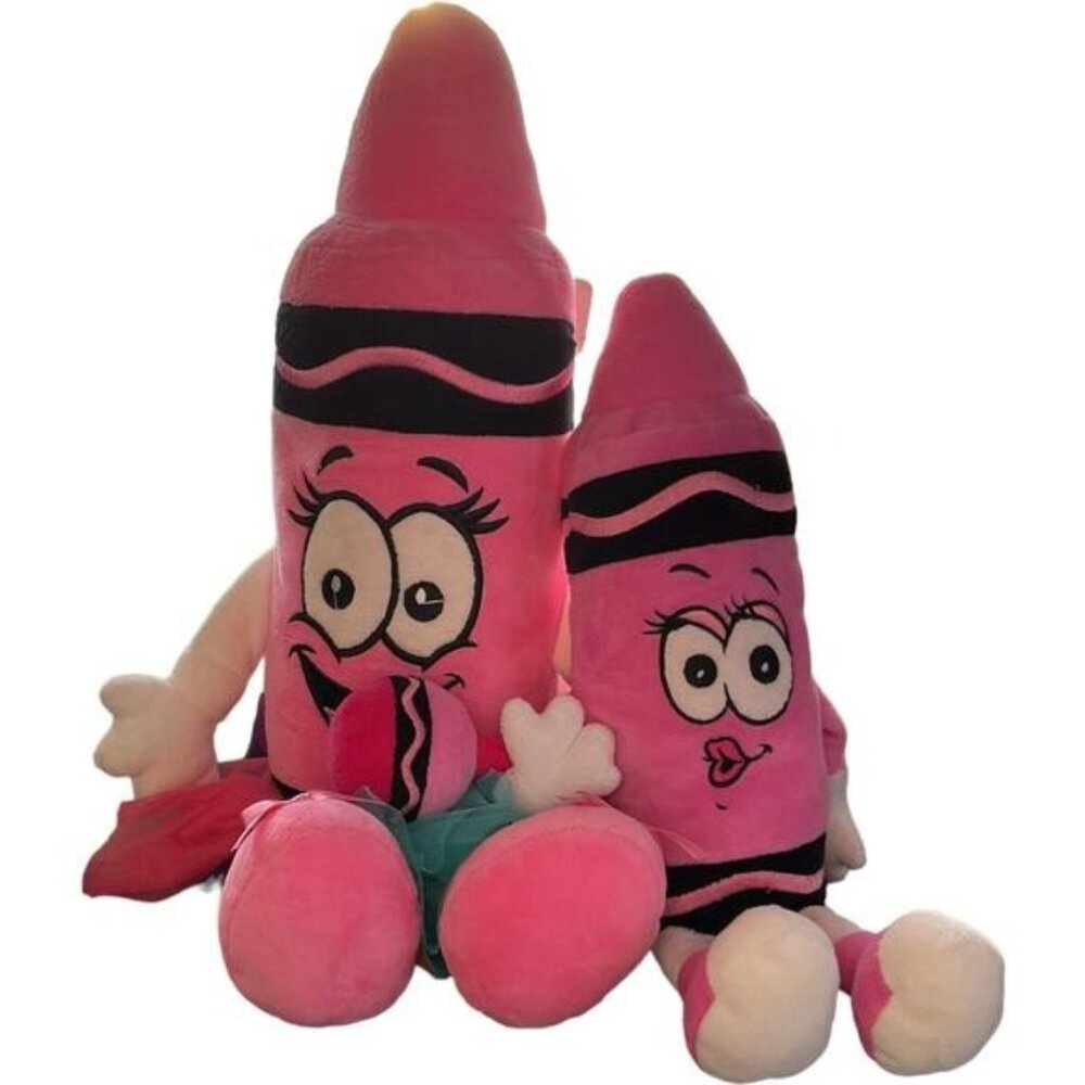 Crayola Pink Ballerina Tip and Tickle Me Pink Rattle Plush Stuffed Toy